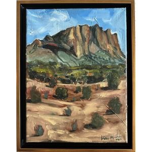 Original Arizona Western Mountain landscape Painting Signed Liam Matthew